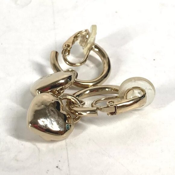 CHANEL 22B CC CC Mark Heart Accessories Earrings Metal Gold Unused - Picture 11 of 13